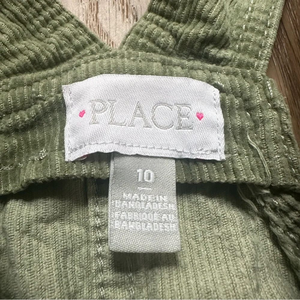 The Children’s Place Overall‎ Dress, Green Corduroy, Spring, Size 10